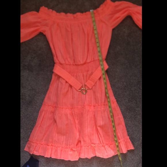 NWT Lilly Pulitzer Louisa Belted Off the Shoulder Mini Dress in Papaya Punch M - Picture 14 of 16